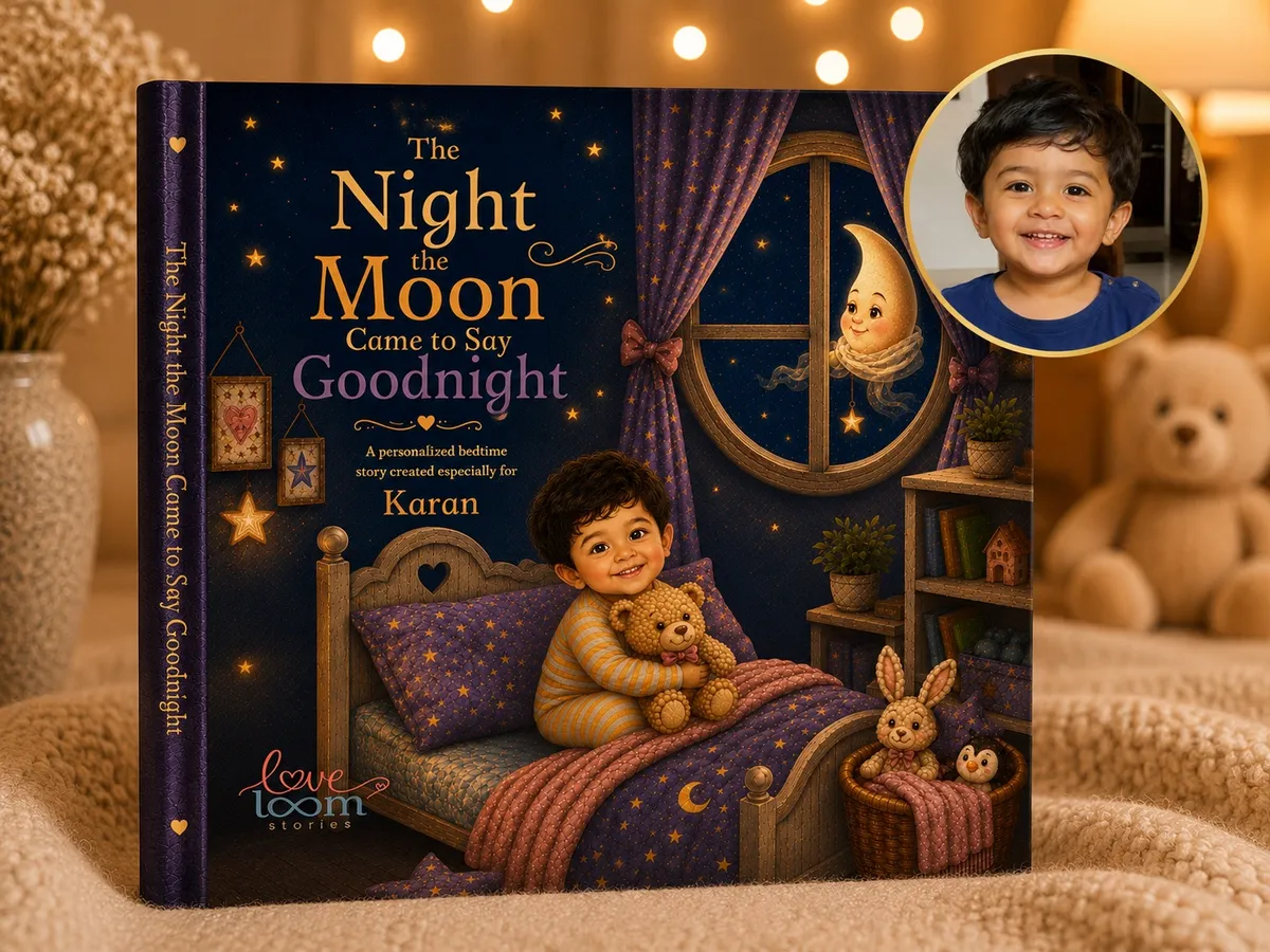 Personalised hardcover cover with the child's photograph on the front